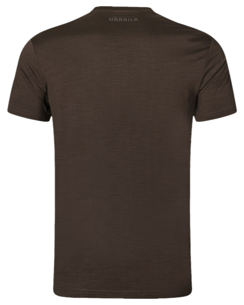 Shadow Brown Coloured Harkila Base All Season Short Sleeve T-Shirt on white background #colour_shadow-brown