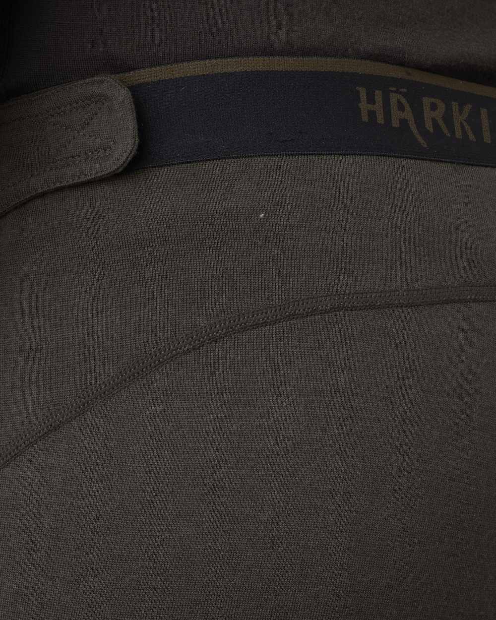 Shadow Brown Harkila Base All Season Side Zip Long Johns on white background #colour_shadow-brown