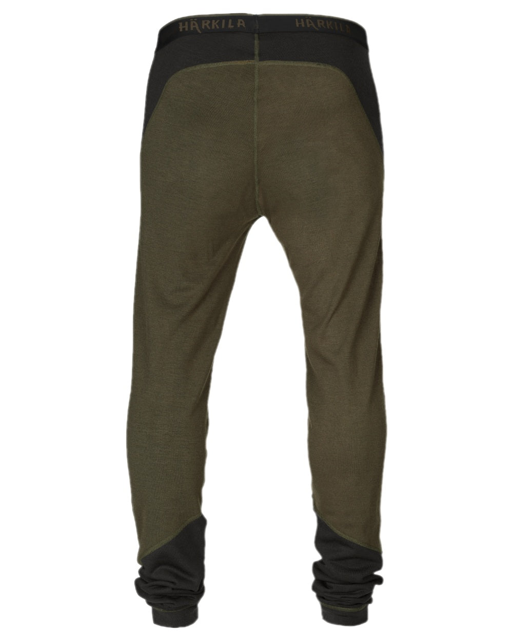 Willow Green Shadow Brown Coloured Harkila Base Warm Long Johns on white background #colour_willow-green-shadow-brown