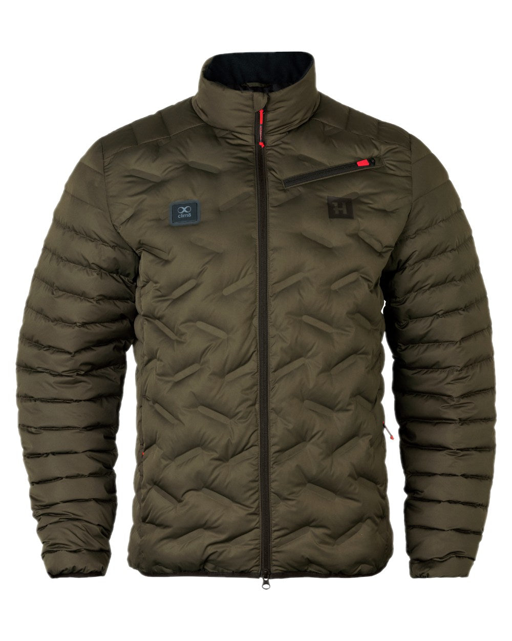 Willow Green Coloured Harkila Clim8 Insulated Jacket on white background #colour_willow-green