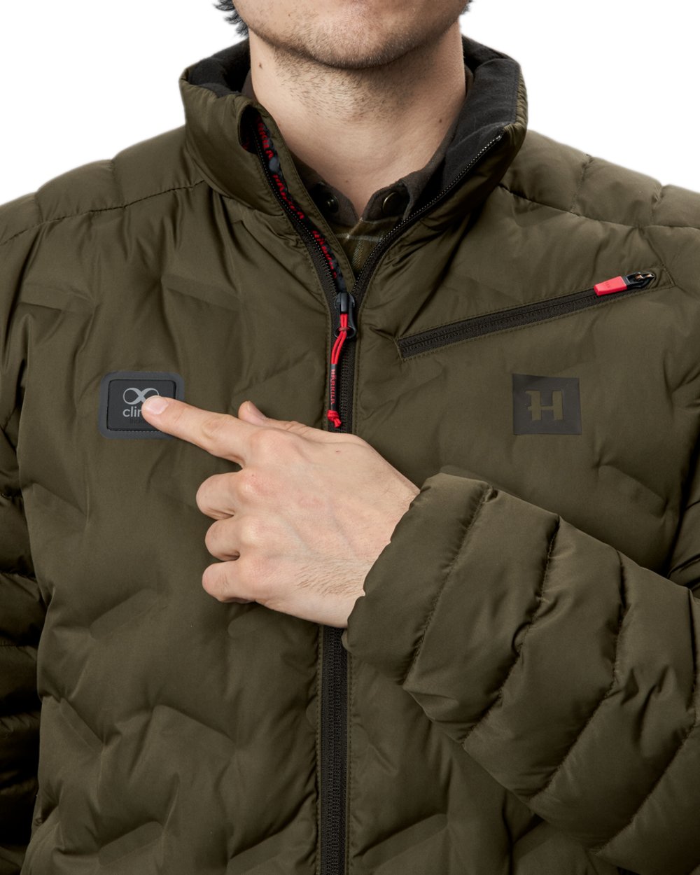 Willow Green Coloured Harkila Clim8 Insulated Jacket on white background #colour_willow-green