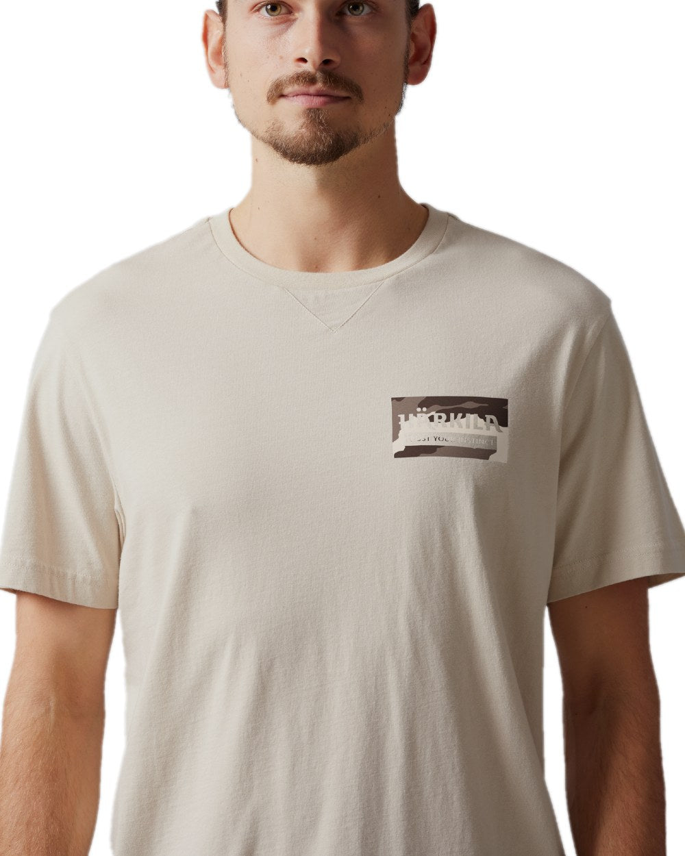 Peyote Grey Coloured Harkila Core T-Shirt on white background #colour_peyote-grey