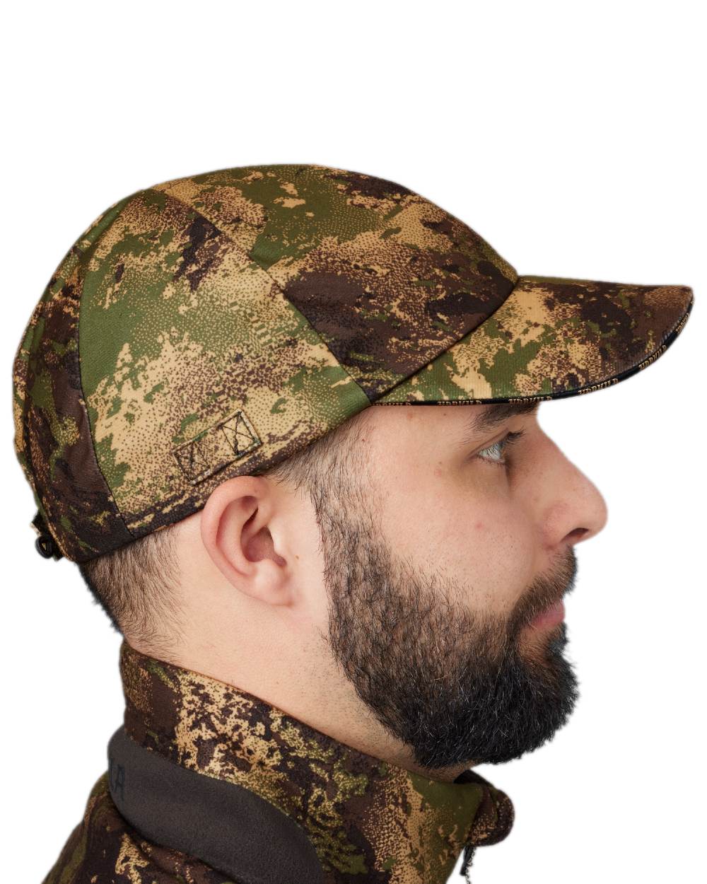 AXIS Forest Coloured Harkila Deer Stalker Camo HWS Cap on white background #colour_axis-forest