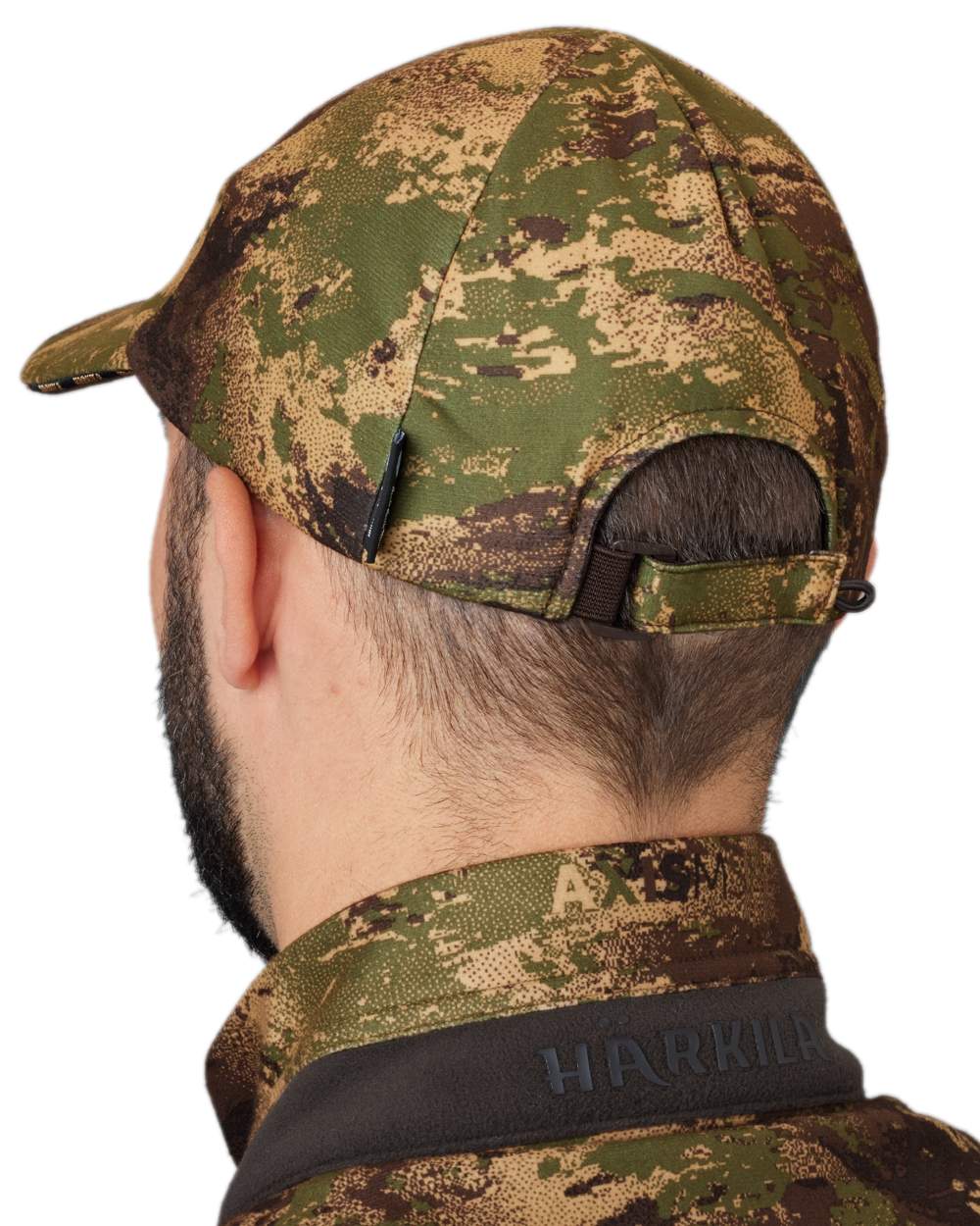 AXIS Forest Coloured Harkila Deer Stalker Camo HWS Cap on white background #colour_axis-forest