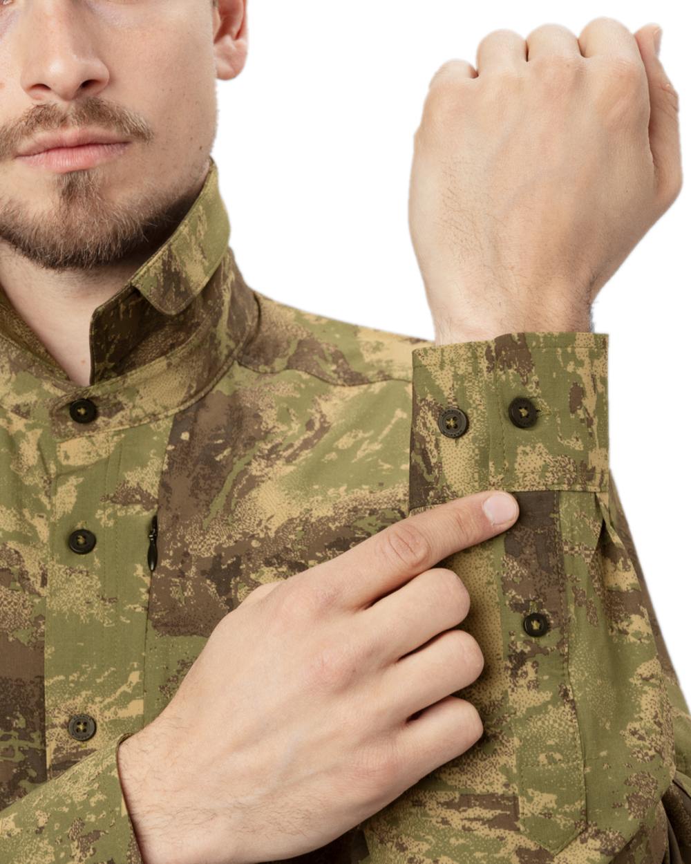 AXIS Forest Coloured Harkila Deer Stalker Camo Long Sleeve Shirt on white background #colour_axis-forest