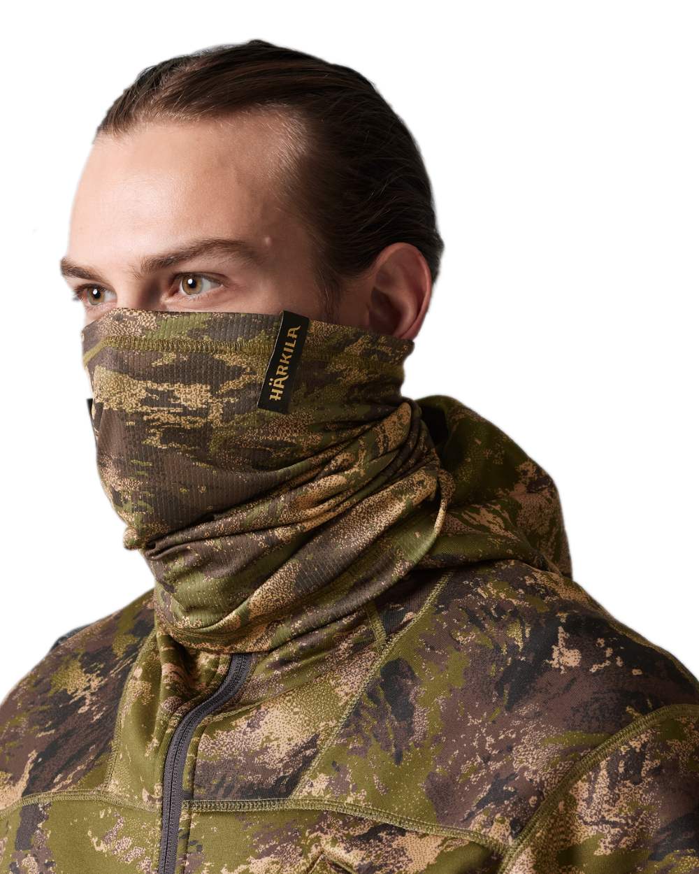AXIS Forest Coloured Harkila Deer Stalker Camo Neck Gaiter on white background #colour_axis-forest