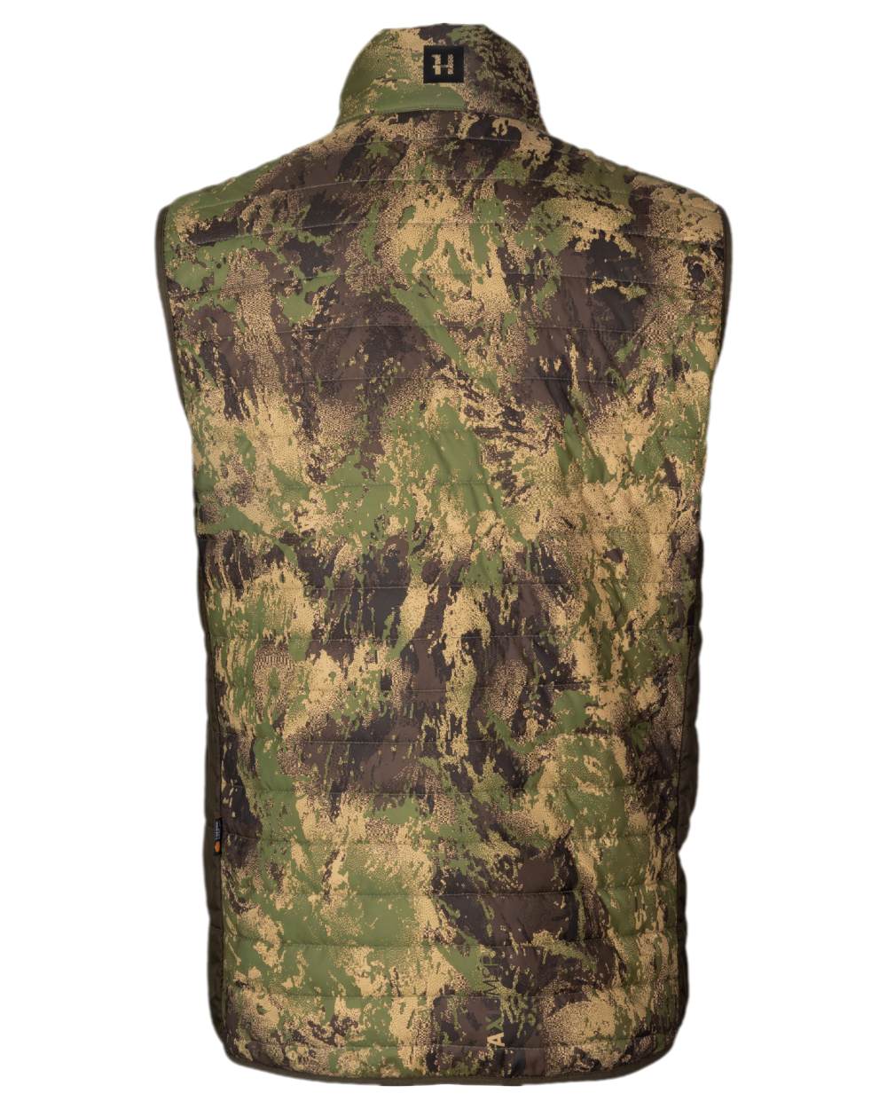 Willow Green AXIS Forest Coloured Harkila Deer Stalker Camo Reversible Packable Waistcoat on white background #colour_willow-green-axis-forest