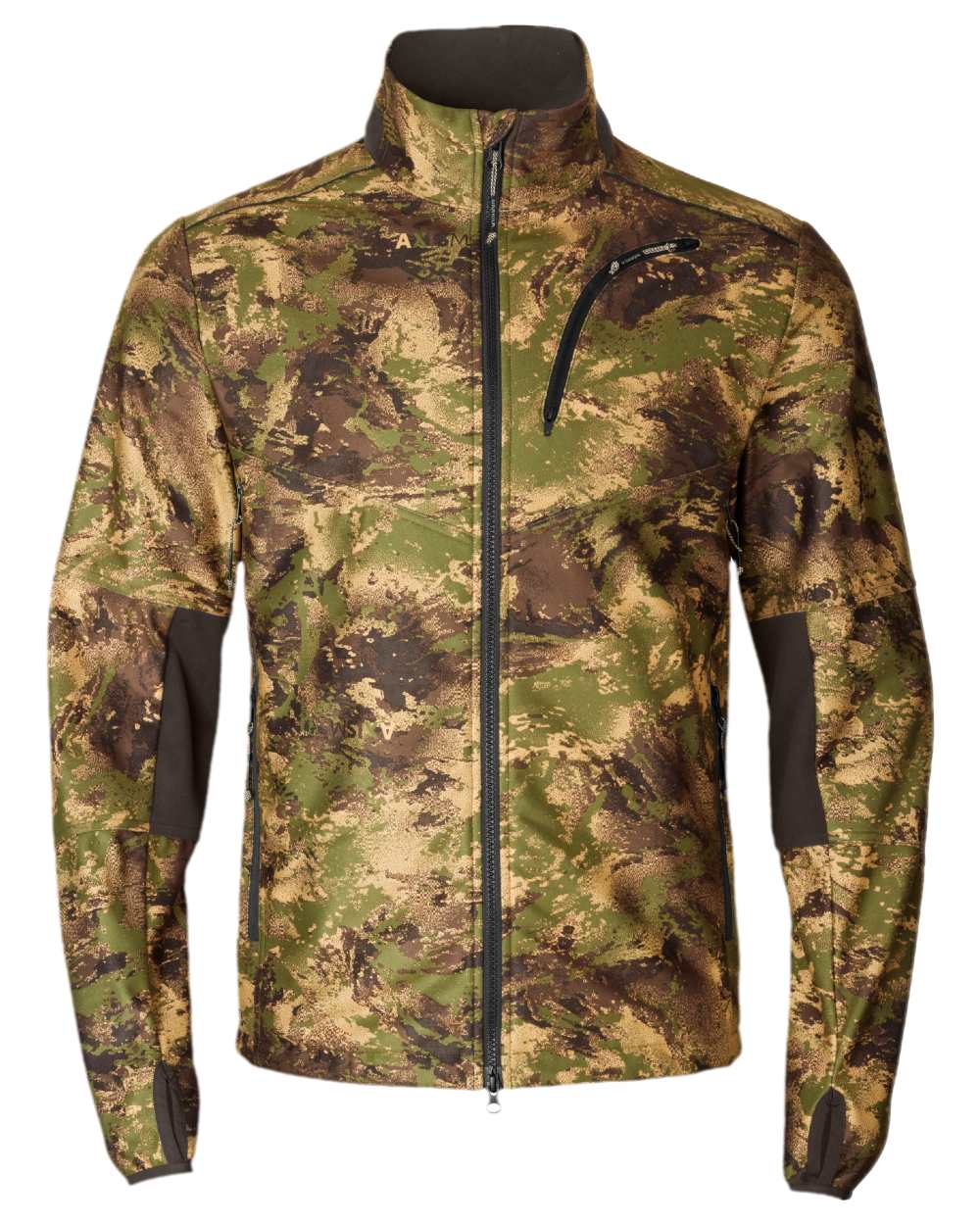 AXIS Forest Coloured Harkila Deer Stalker Camo WSP Fleece Jacket on white background #colour_axis-forest
