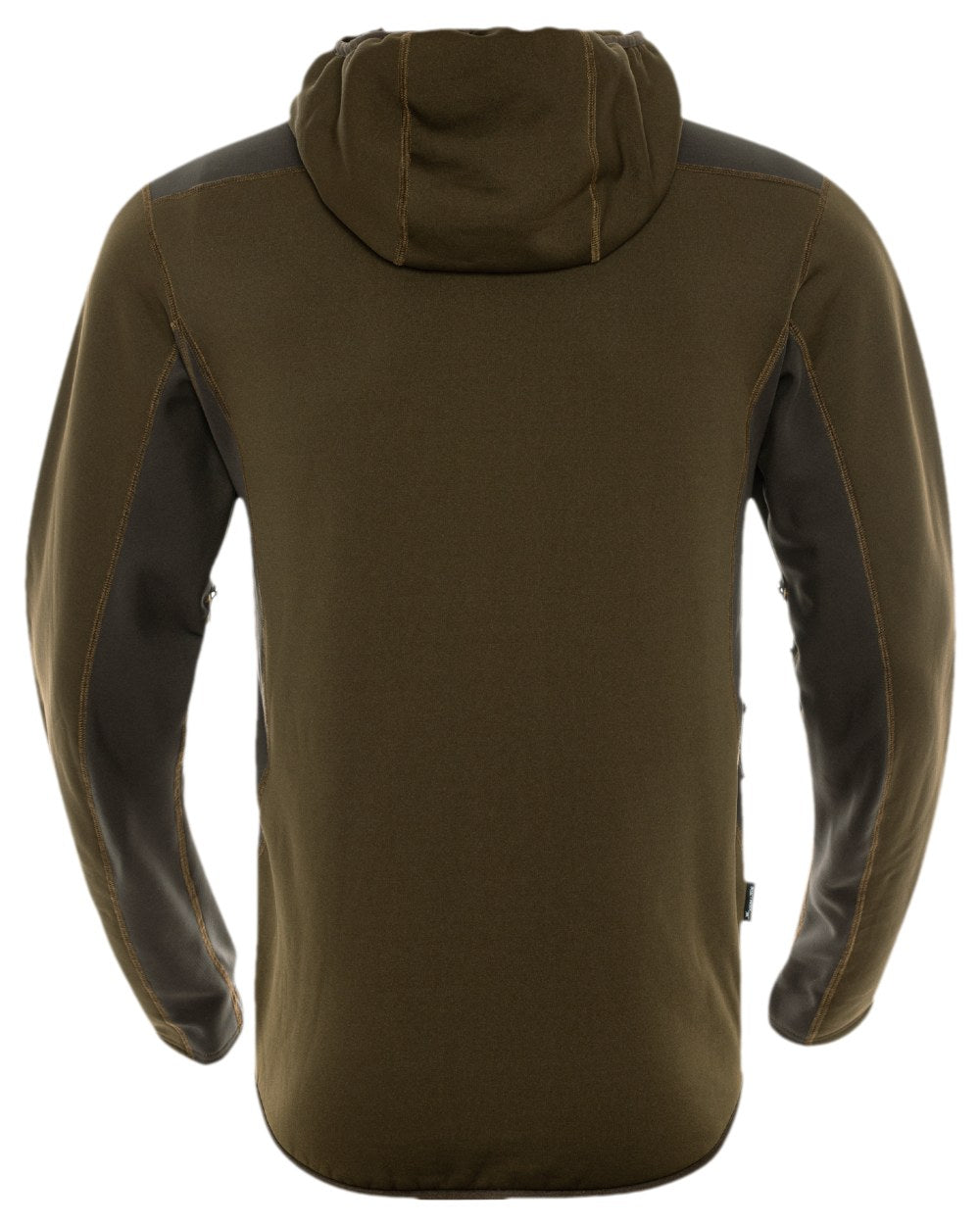 Willow Green Shadow Brown Coloured Harkila Deer Stalker Fleece Hoodie on white background #colour_willow-green-shadow-brown
