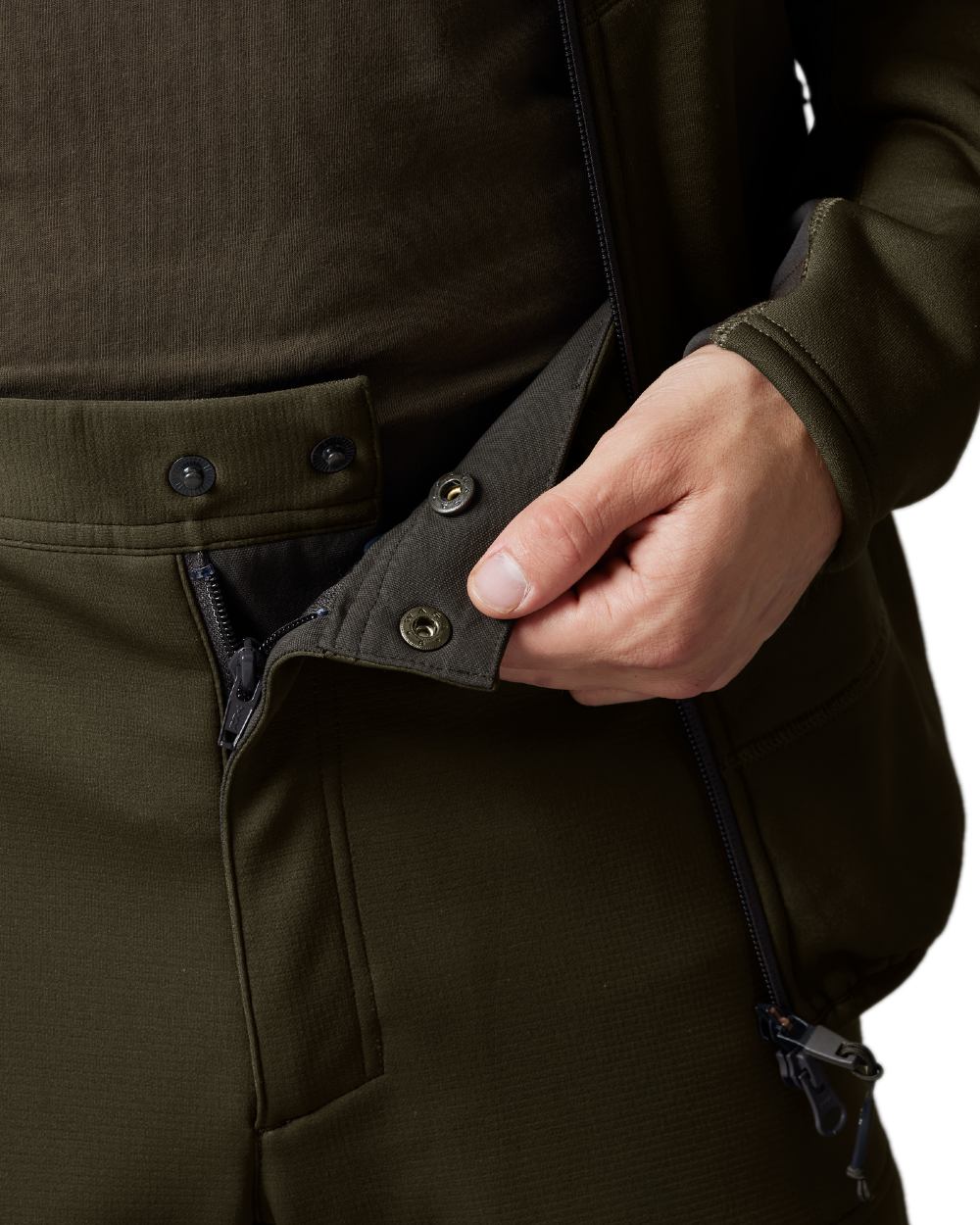 Willow Green Shadow Brown Coloured Harkila Deer Stalker Light Trousers on white background #colour_willow-green-shadow-brown