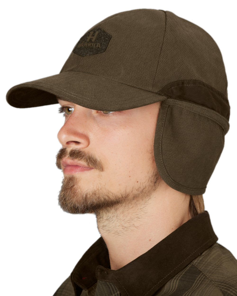 Willow Green Coloured Harkila Driven Hunt HSP Insulated Cap on white background #colour_willow-green