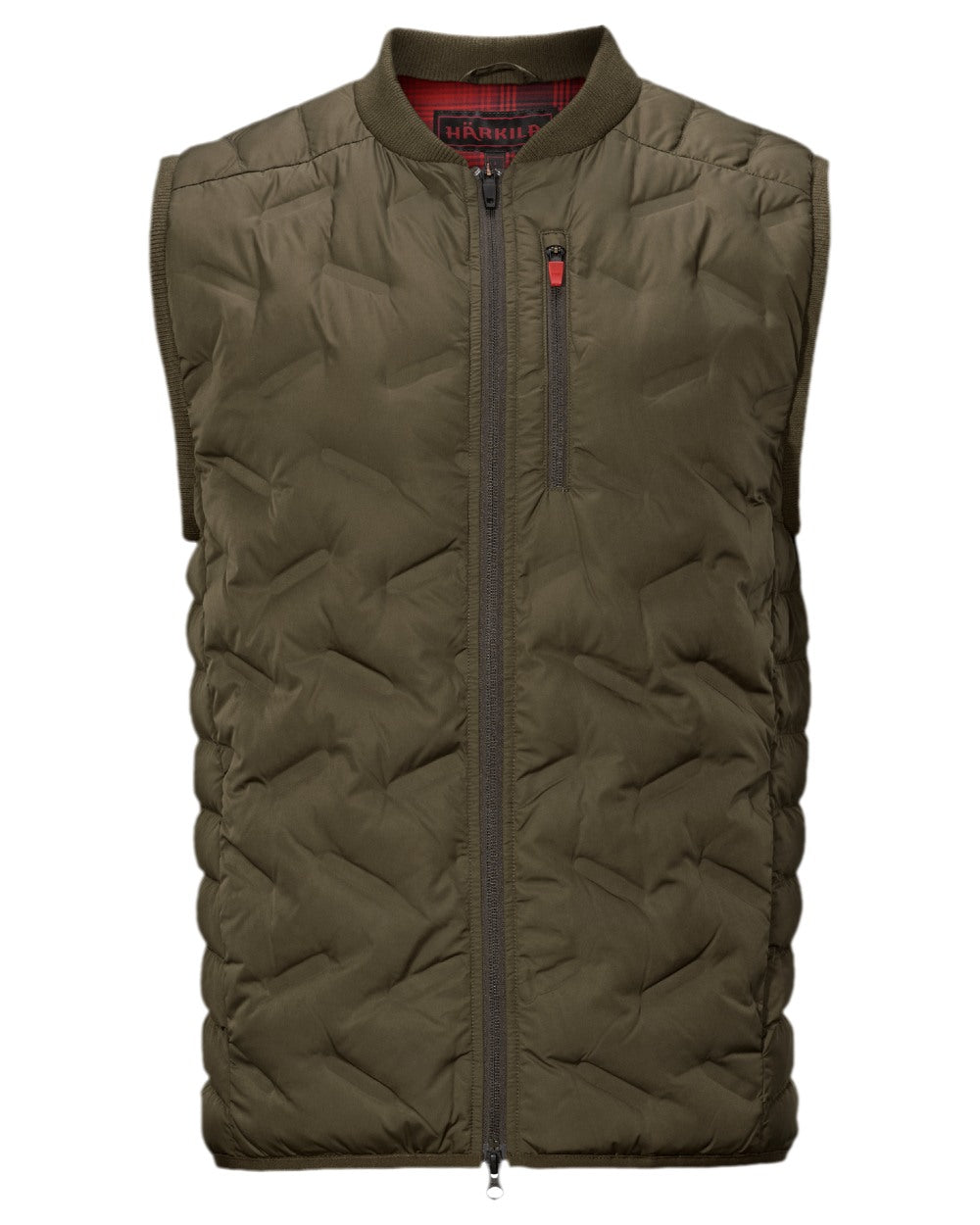 Willow Green Coloured Harkila Driven Hunt Insulated Waistcoat on white background #colour_willow-green