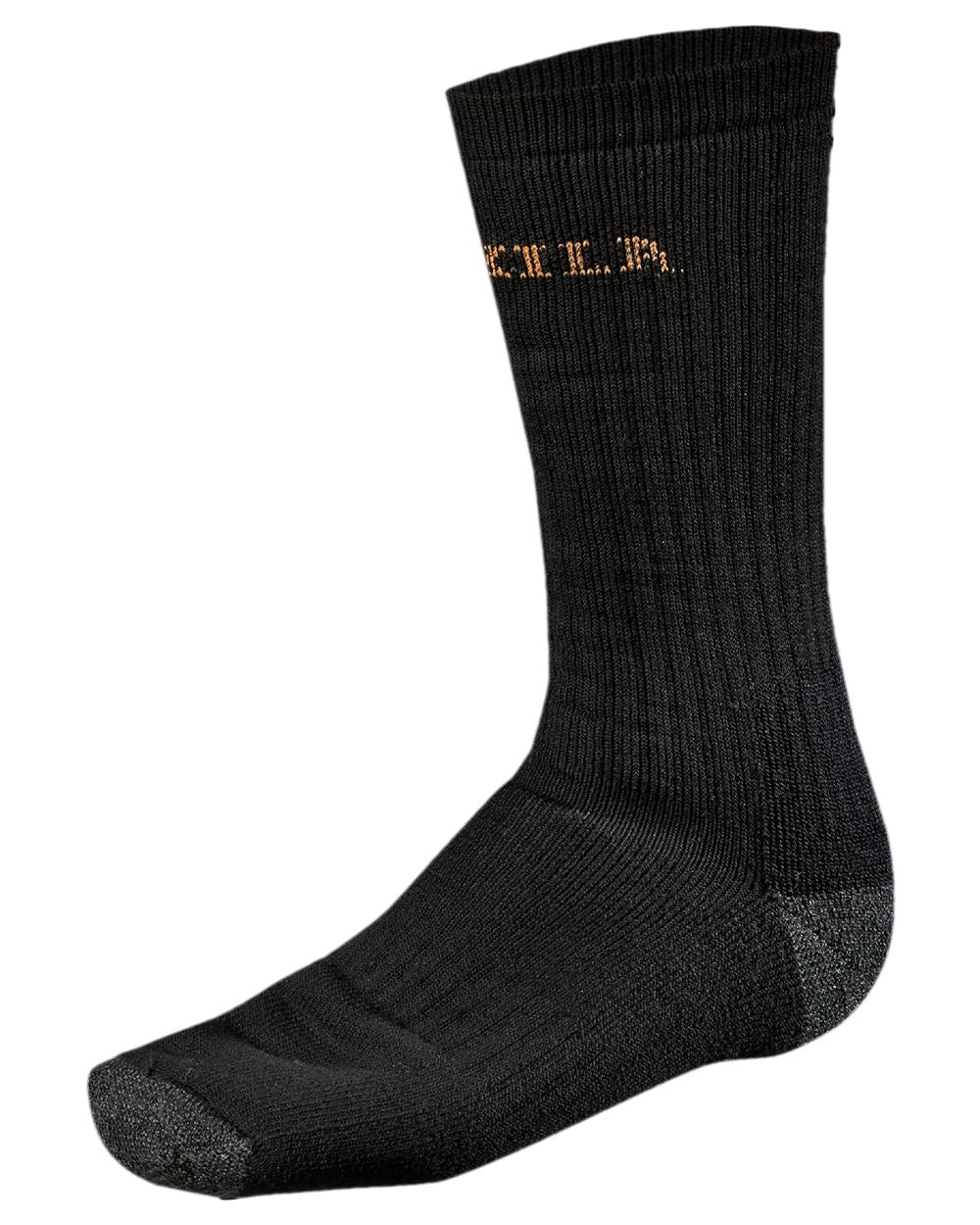Black Coloured Harkila Expedition Sock on white background #colour_black