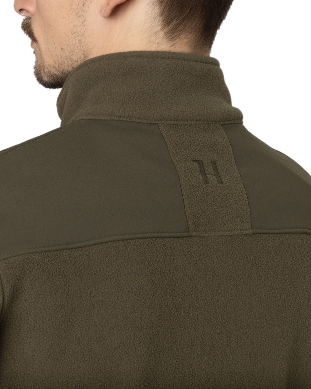 Light Willow Green Coloured Harkila Fjell Fleece Jacket on white background #colour_light-willow-green