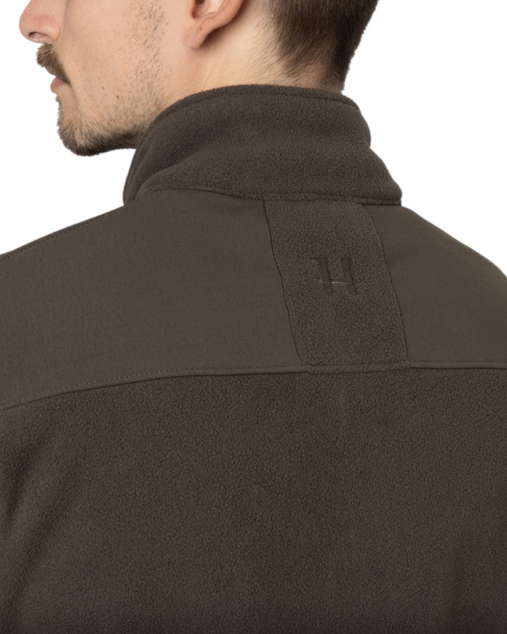 Shadow Brown Coloured Harkila Fjell Fleece Jacket on white background #colour_shadow-brown