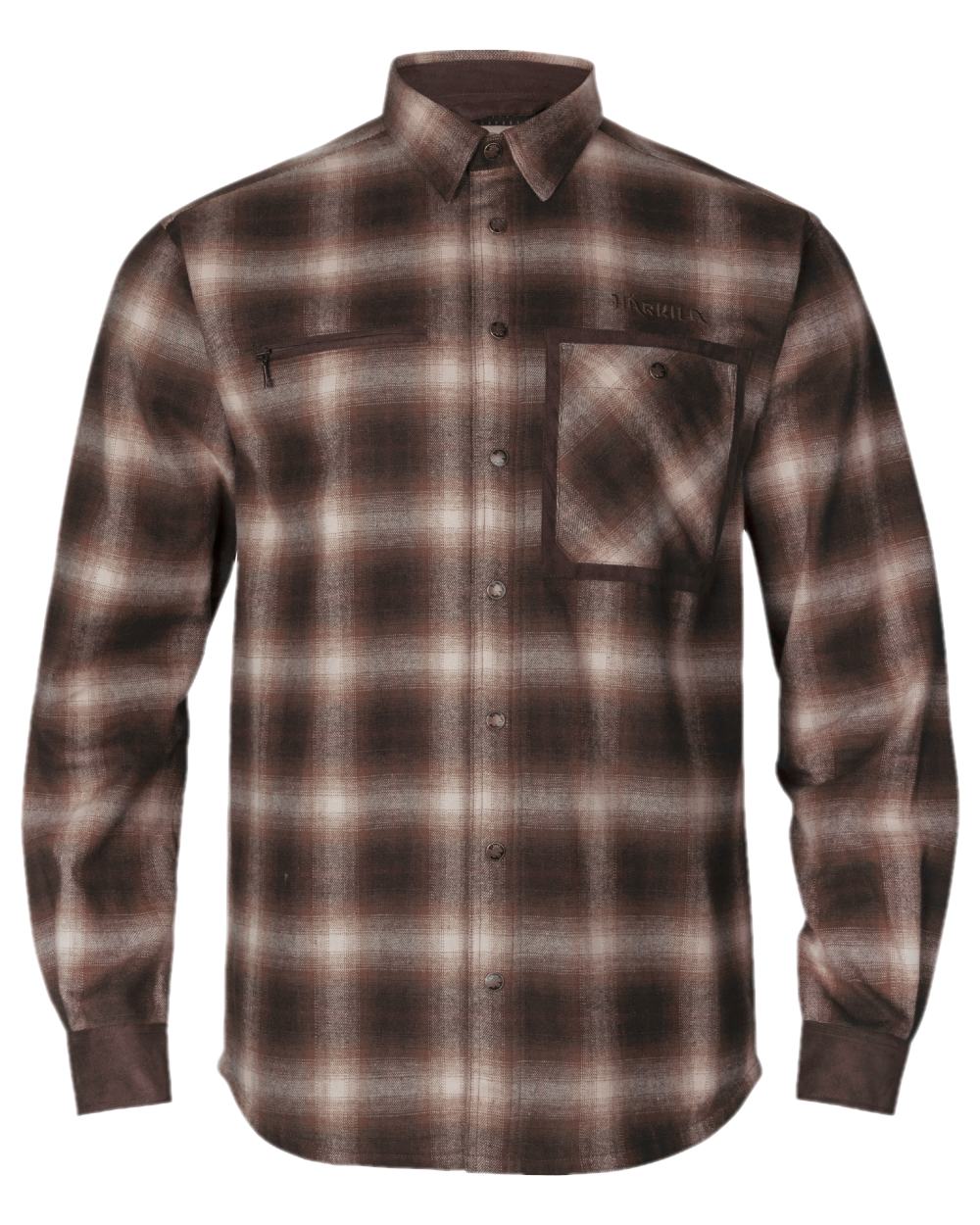Burgundy Coloured Harkila Folke Shirt Jacket on white background #colour_burgundy