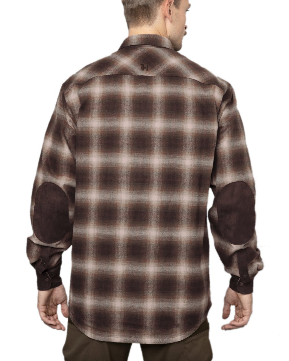 Burgundy Coloured Harkila Folke Shirt Jacket on white background #colour_burgundy