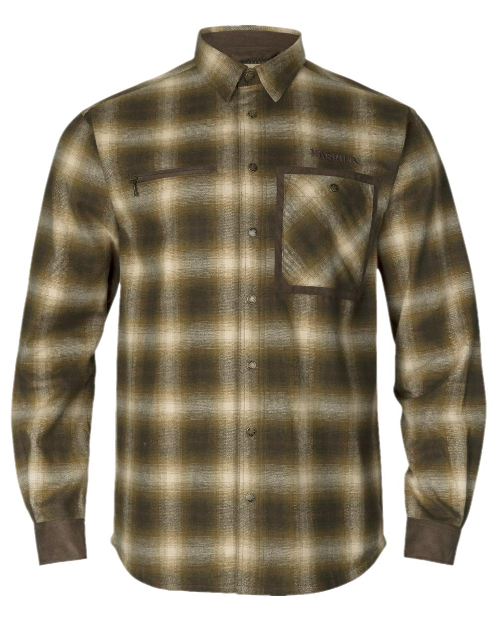 Willow Green Coloured Harkila Folke Shirt Jacket on white background #colour_willow-green