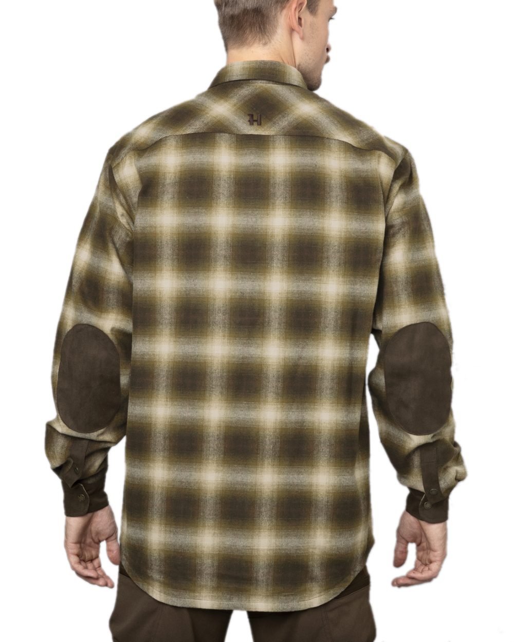 Willow Green Coloured Harkila Folke Shirt Jacket on white background #colour_willow-green