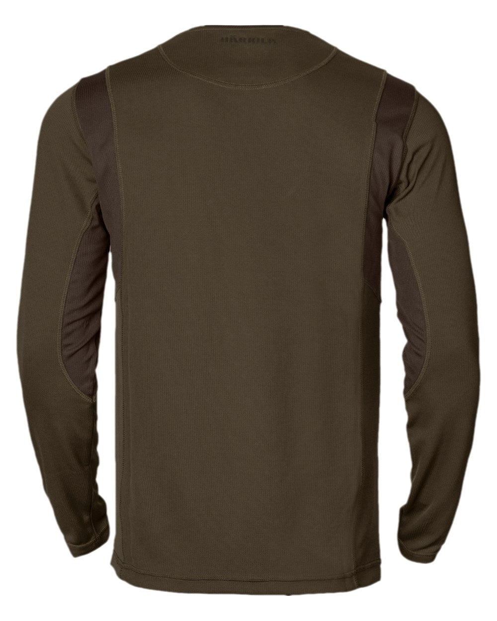 Hunting Green Shadow Brown Coloured Harkila Forest Hunter Long Sleeve T-Shirt on white background #colour_hunting-green-shadow-brown