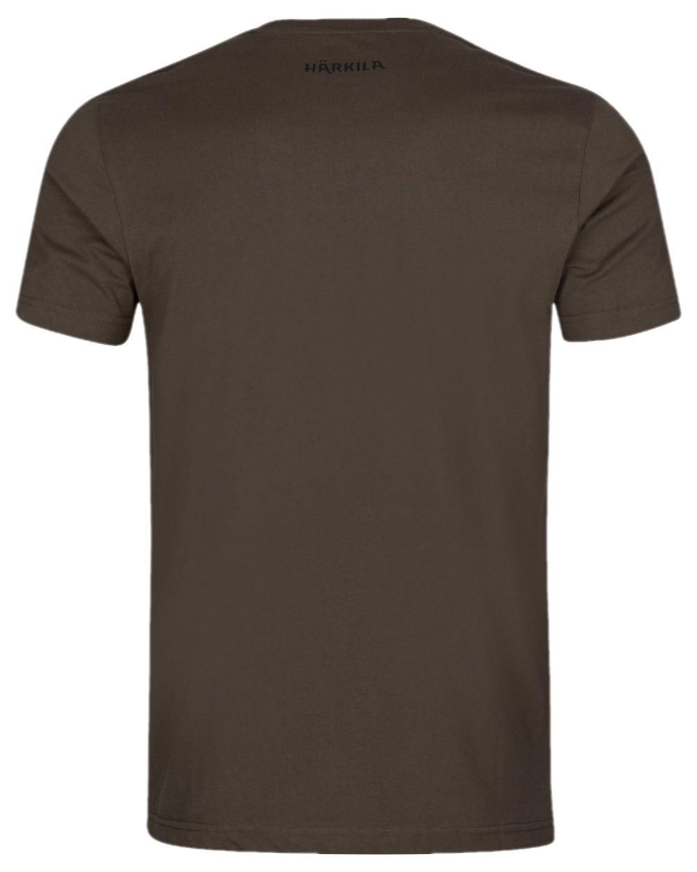 Shadow Brown Coloured Harkila Gorm Short Sleeved T-Shirt on white background #colour_shadow-brown