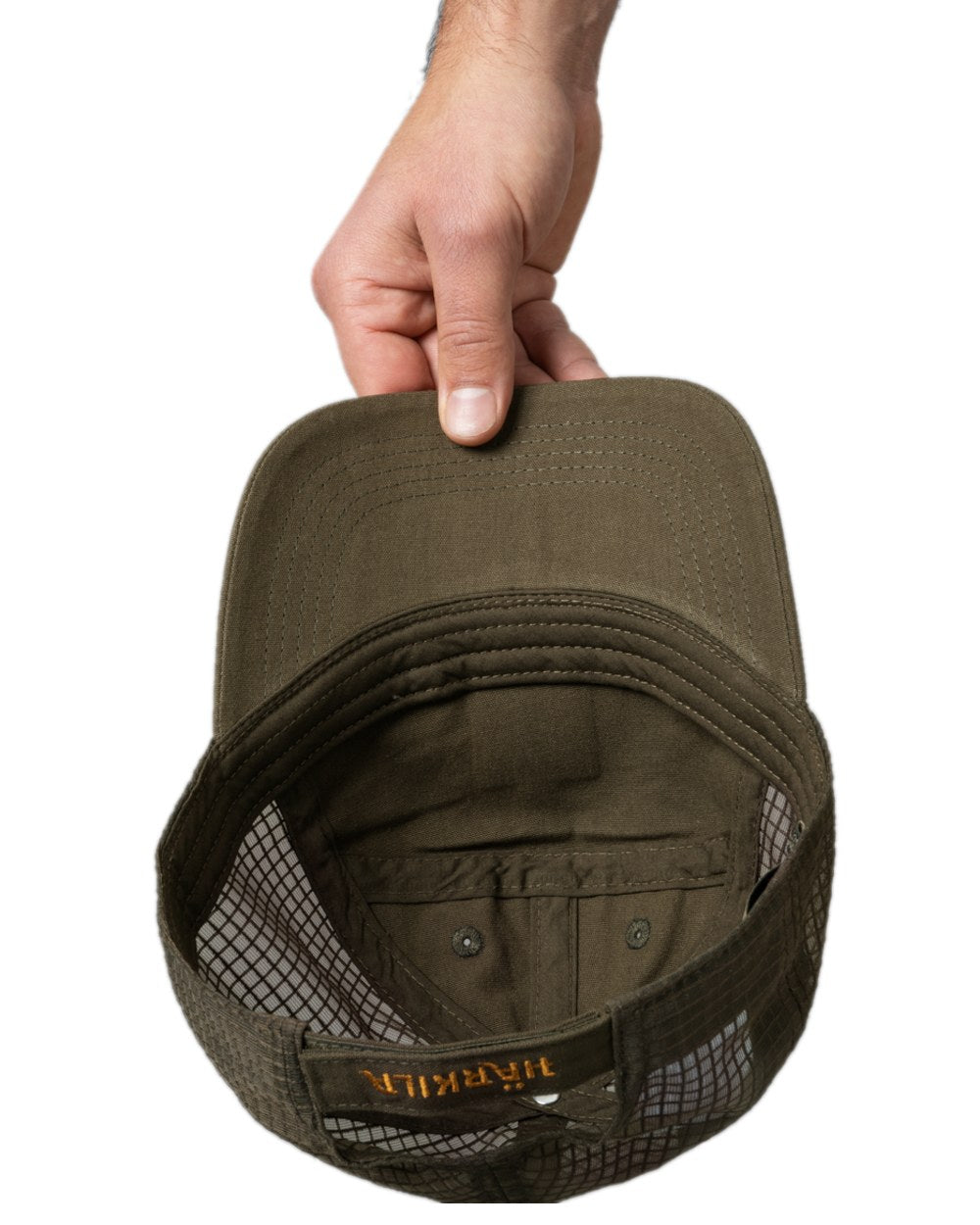 Willow Green Coloured Harkila Instinct Cap on white background #colour_willow-green