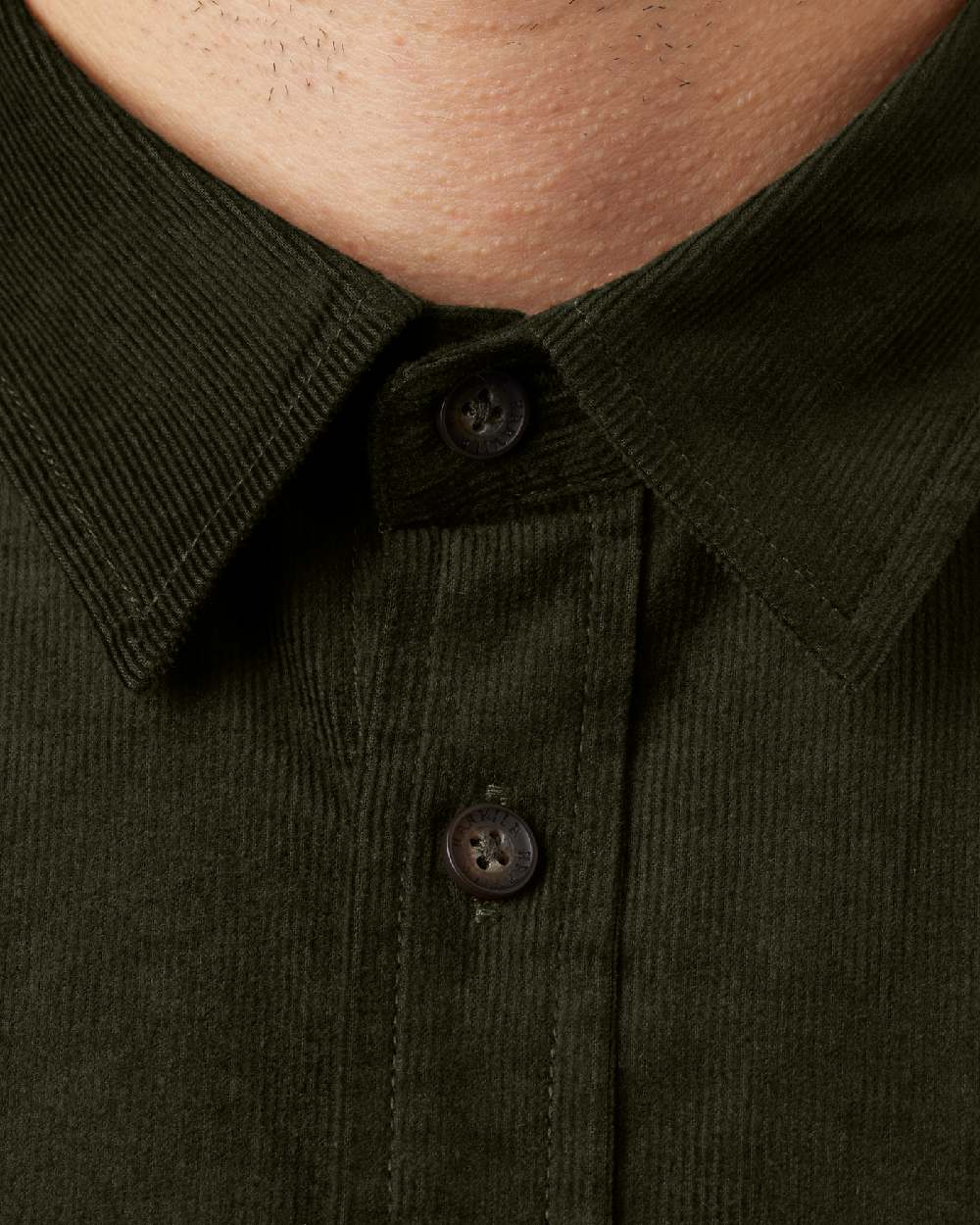 Willow Green Coloured Harkila Kaldfjord Corduroy Shirt on white background #colour_willow-green