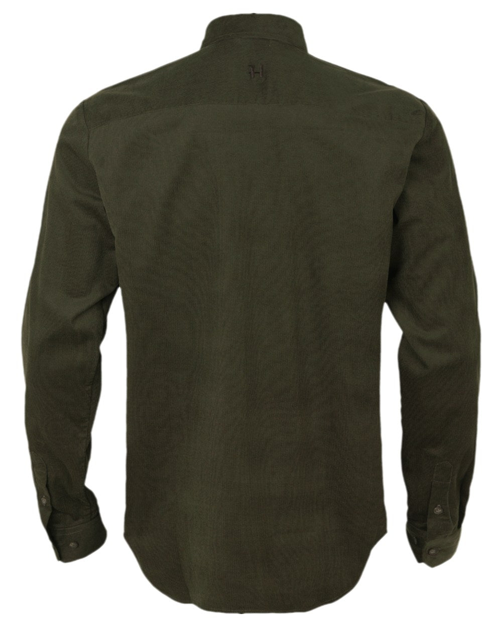 Willow Green Coloured Harkila Kaldfjord Corduroy Shirt on white background #colour_willow-green