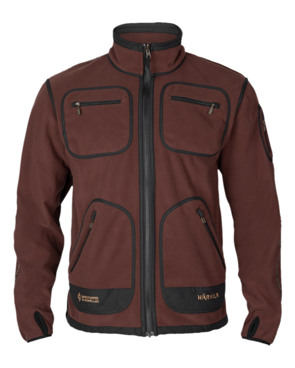 Green Bordeaux Coloured Harkila Kamko Fleece on white background #colour_green-bordeaux
