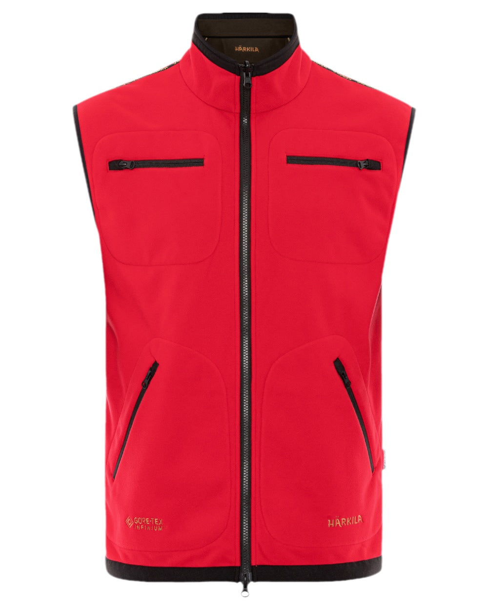 Brown Red Coloured Harkila Kamko Fleece Waistcoat on white background #colour_brown-red