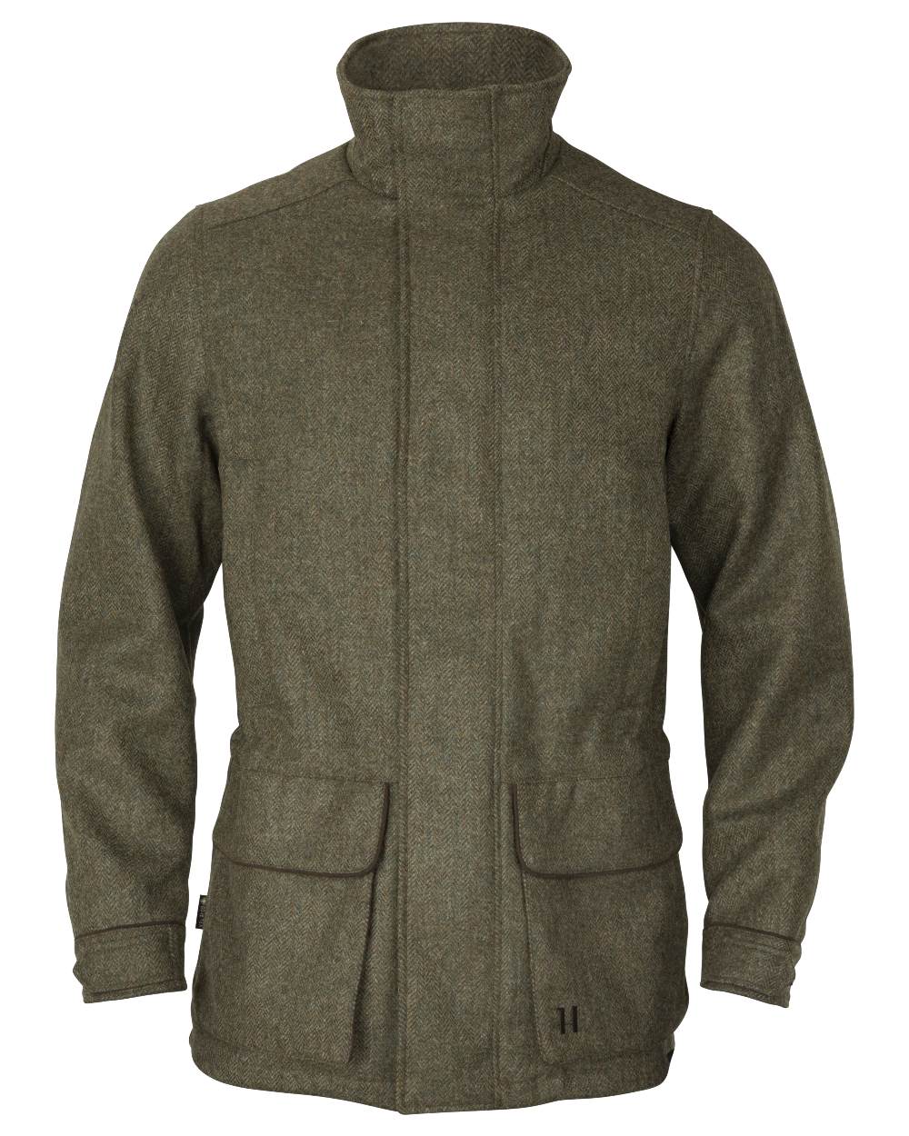 Forest Green Herringbone Coloured Harkila Kenmore GTX Jacket on white background #colour_forest-green-herringbone