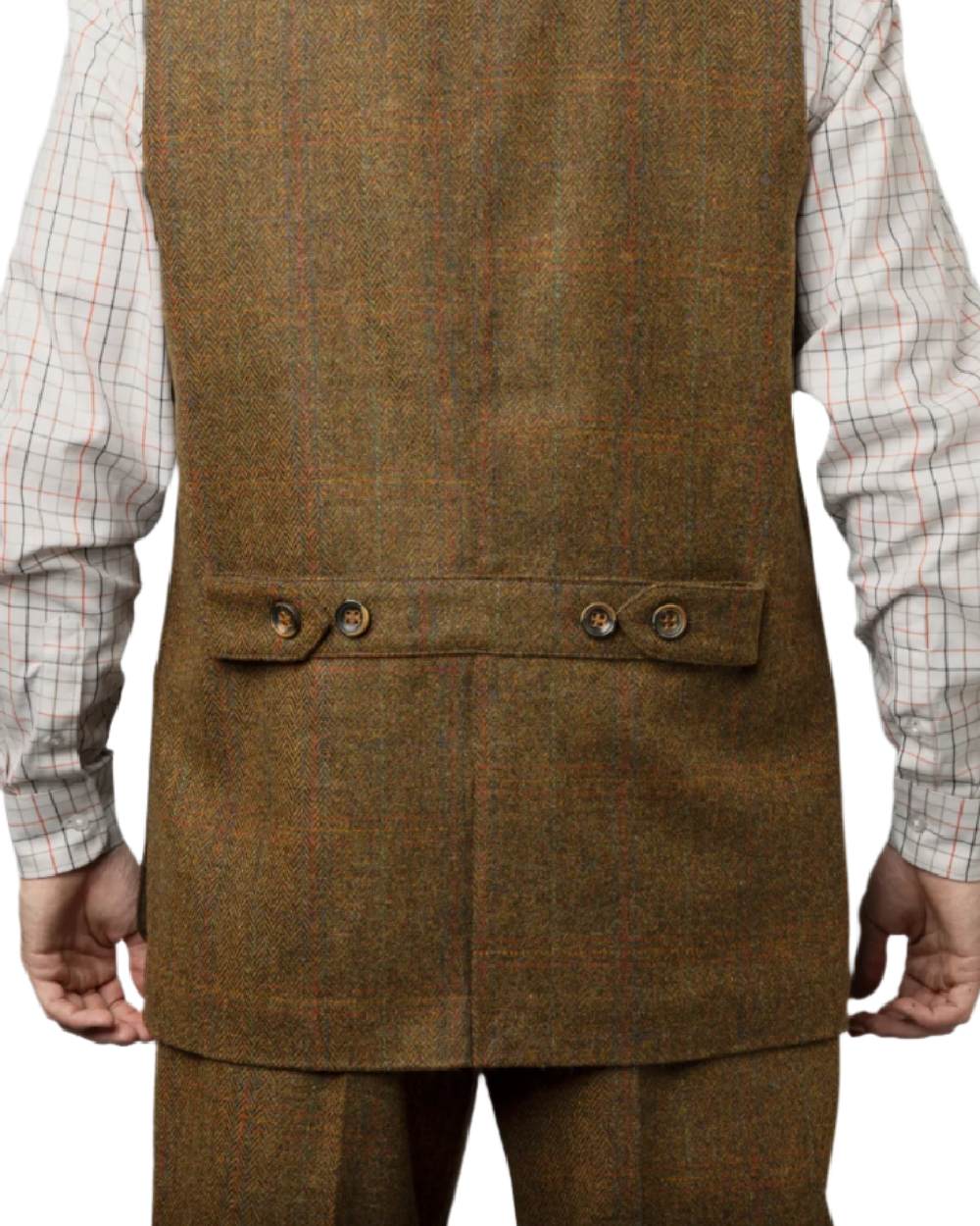 Terragon Brown Coloured Harkila Kenmore Shooting Waistcoat on white background #colour_terragon-brown