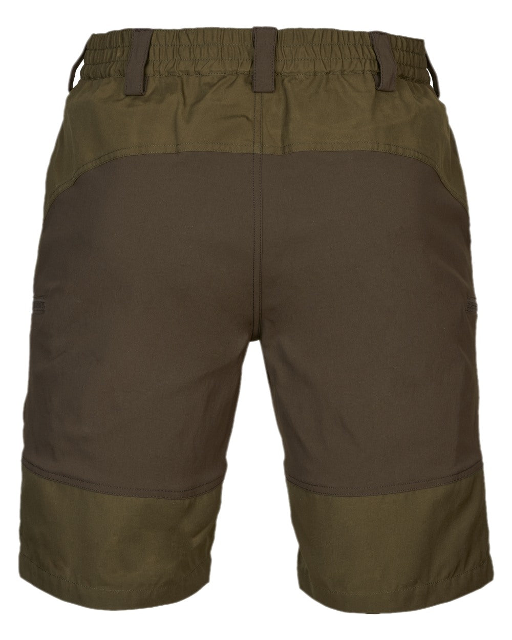 Dark Olive Willow Green Coloured Harkila Mens Fjell Shorts on white background #colour_dark-olive-willow-green