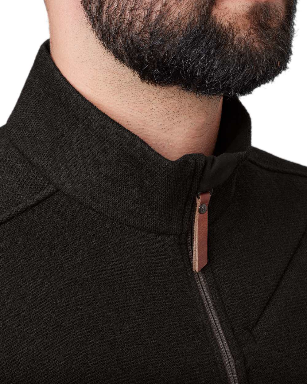 Shadow Brown Coloured Harkila Metso Full Zip Fleece Jacket on white background #colour_shadow-brown
