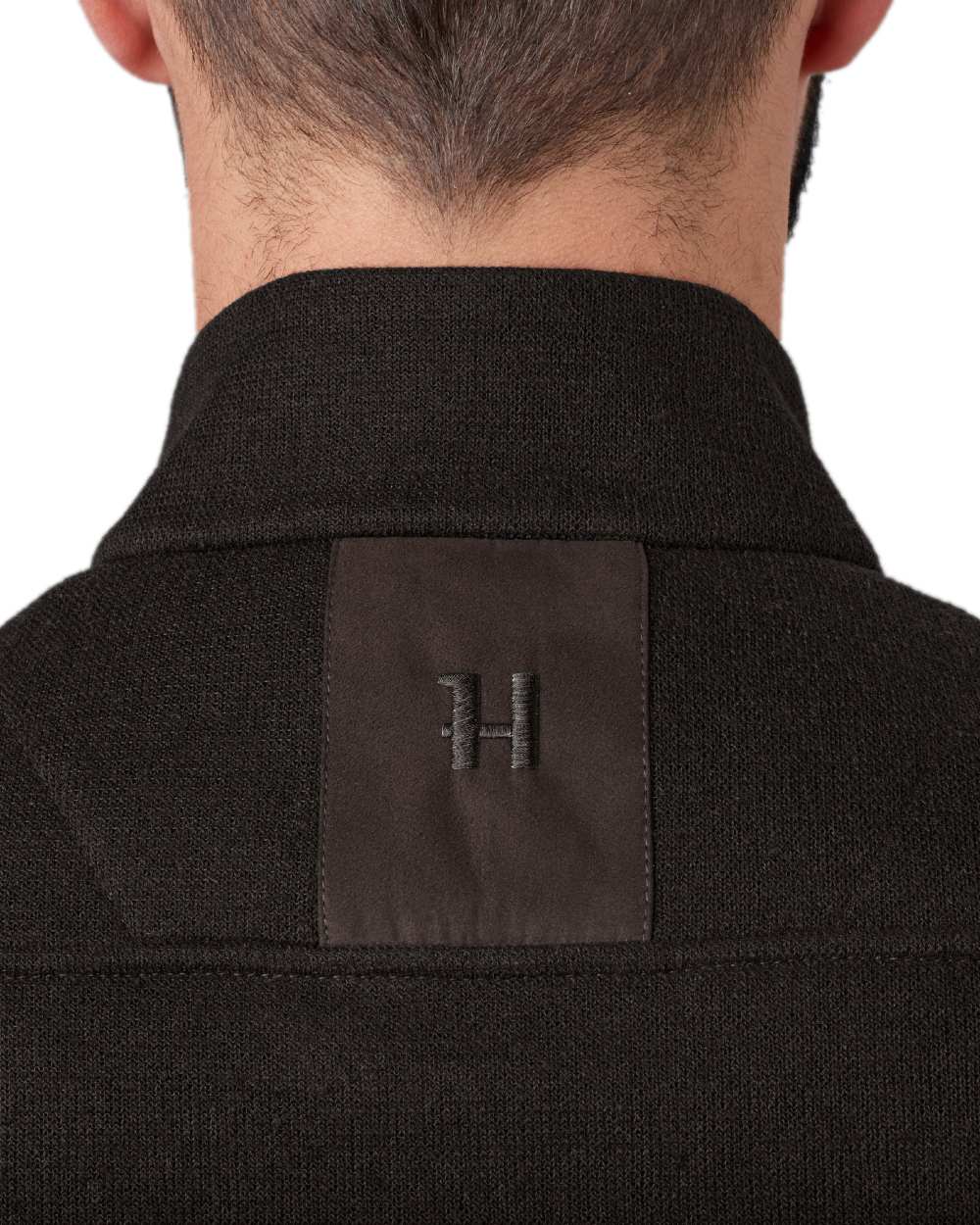 Shadow Brown Coloured Harkila Metso Full Zip Fleece Jacket on white background #colour_shadow-brown