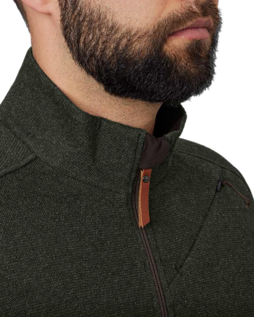 Willow Green Coloured Harkila Metso Full Zip Fleece Jacket on white background #colour_willow-green