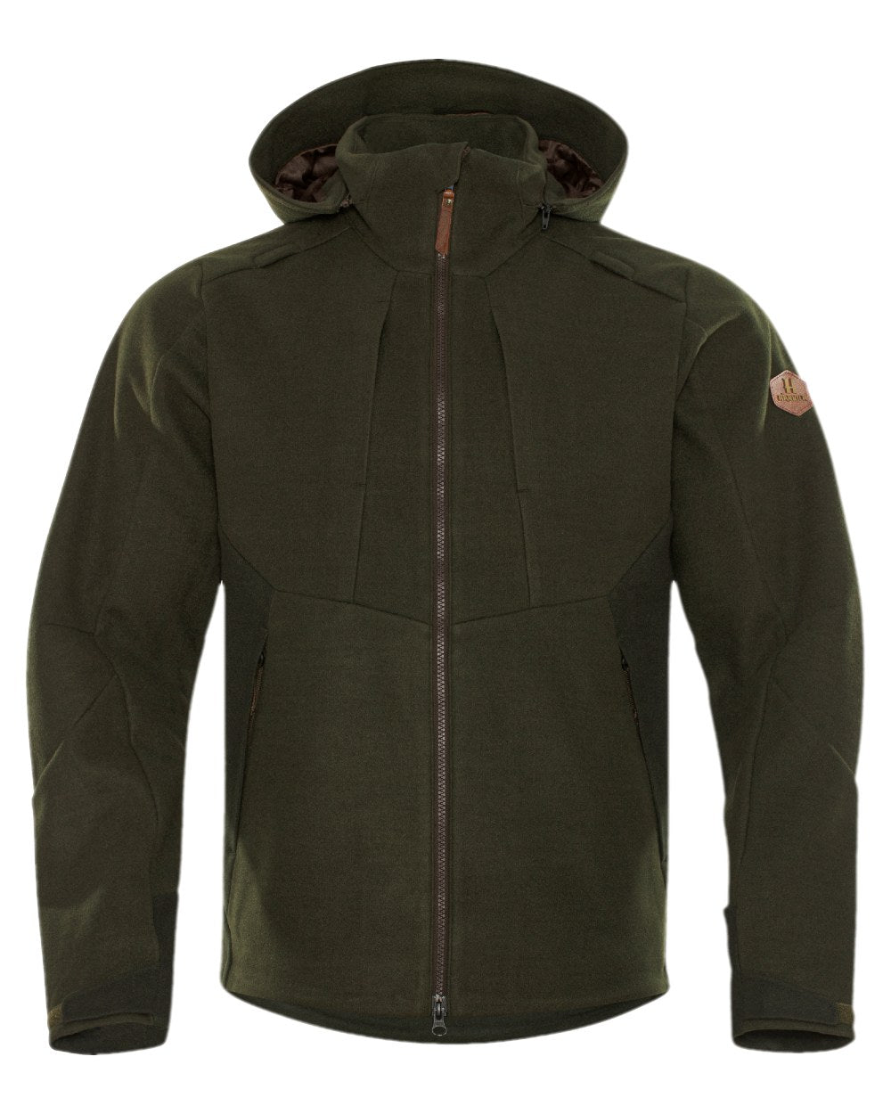 Willow Green Coloured Harkila Metso Hybrid Jacket on white background #colour_willow-green