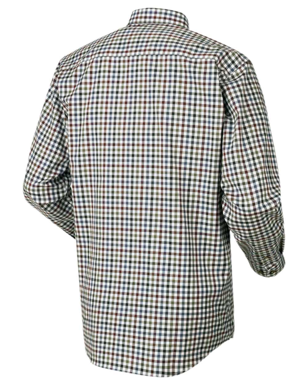 Burgundy Check Coloured Harkila Milford Shirt on white background #colour_burgundy-check