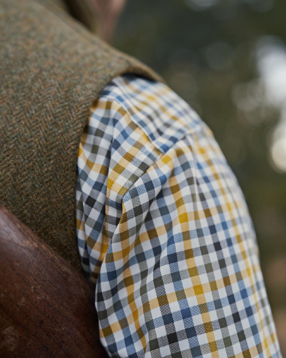 Grape Leaf Coloured Harkila Milford Shirt on outdoor background #colour_grape-leaf