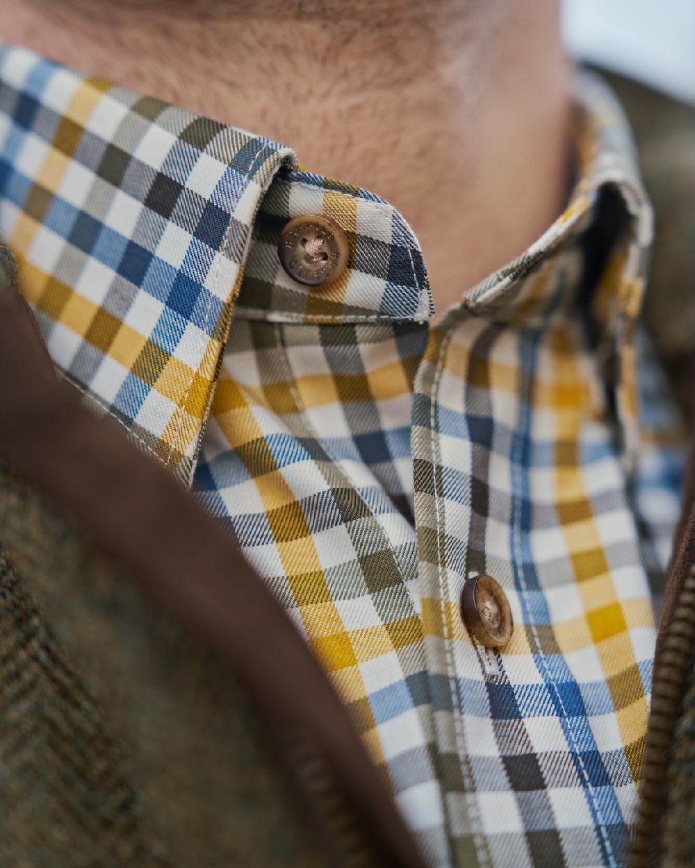 Grape Leaf Coloured Harkila Milford Shirt on outdoor background #colour_grape-leaf