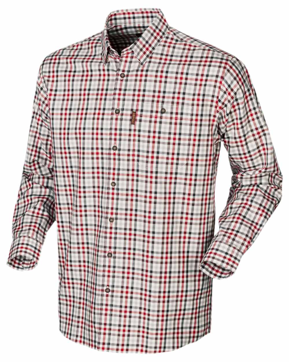 Jester Red Check Coloured Harkila Milford Shirt on white background #colour_jester-red-check