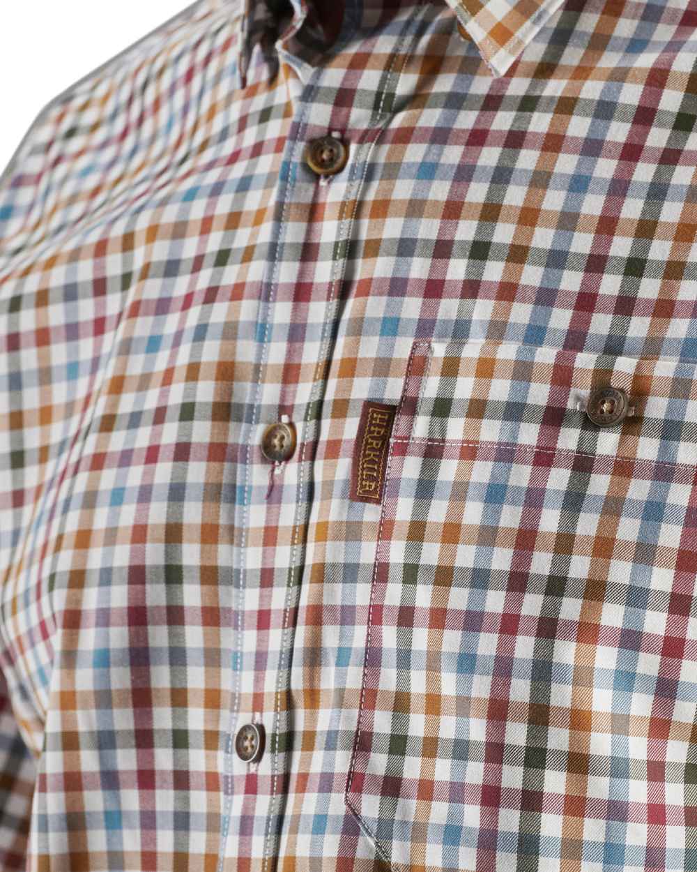 Multi Check Coloured Harkila Milford Shirt on white background #colour_multi-check