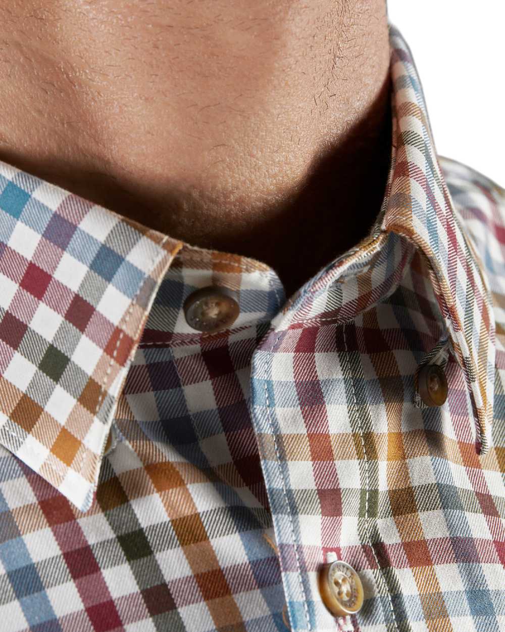 Multi Check Coloured Harkila Milford Shirt on white background #colour_multi-check