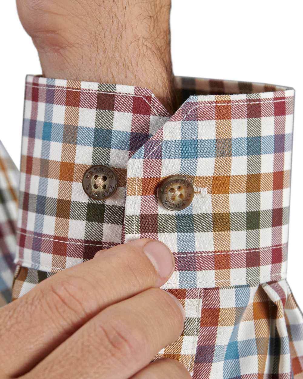 Multi Check Coloured Harkila Milford Shirt on white background #colour_multi-check