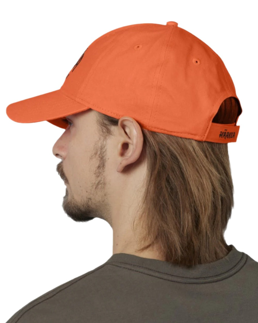 Hi-Vis Orange Coloured Harkila Modi Cap on white background #colour_hi-vis-orange