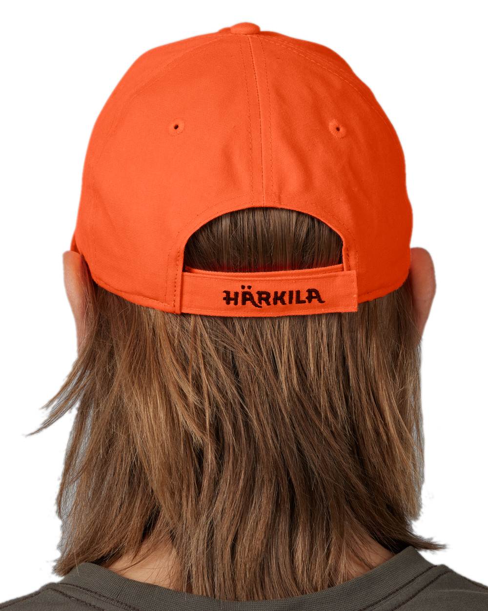 Hi-Vis Orange Coloured Harkila Modi Cap on white background #colour_hi-vis-orange
