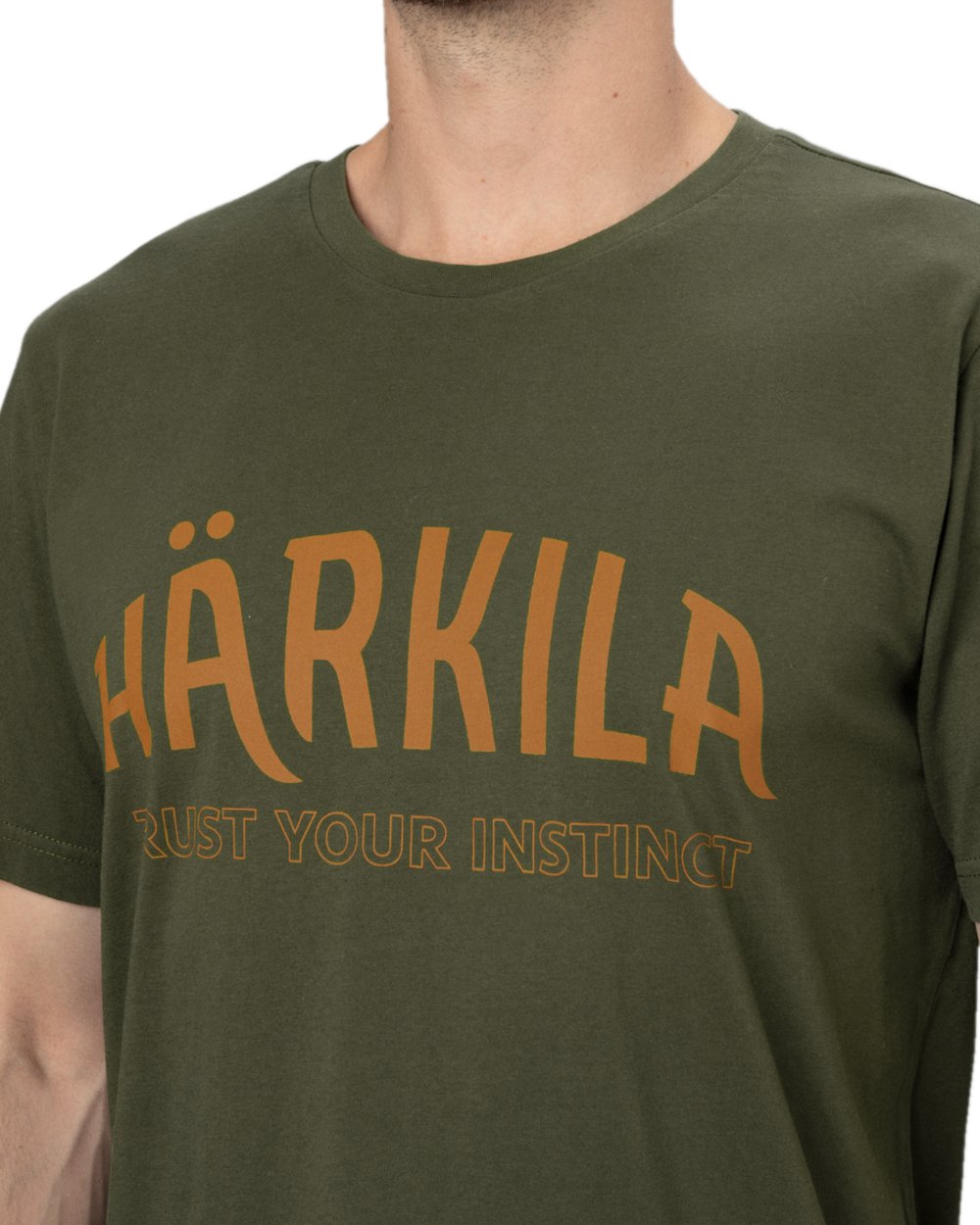 Rosin Coloured Harkila Modi Short Sleeve T-Shirt on white background #colour_rosin