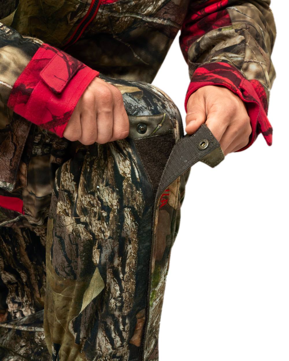 Mossy Oak Break-up Country Coloured Harkila Moose Hunter 2.0 Silent Gaiters on white background #colour_mossy-oak-break-up-country