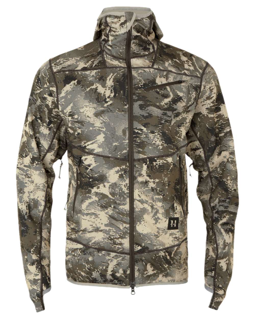 AXIS Mountain Coloured Harkila Mountain Hunter Expedition Fleece Hoodie on white background #colour_axis-mountain