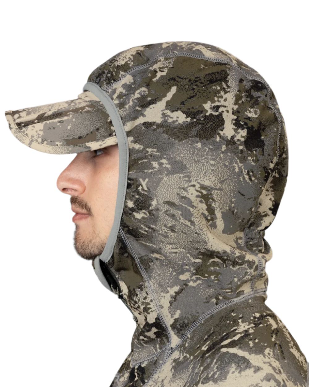 AXIS Mountain Coloured Harkila Mountain Hunter Expedition Fleece Hoodie on white background #colour_axis-mountain